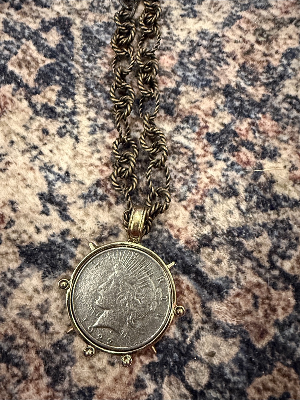 Vintage-Inspired Gold Tone Coin Pendant Necklace - Women Jewelry